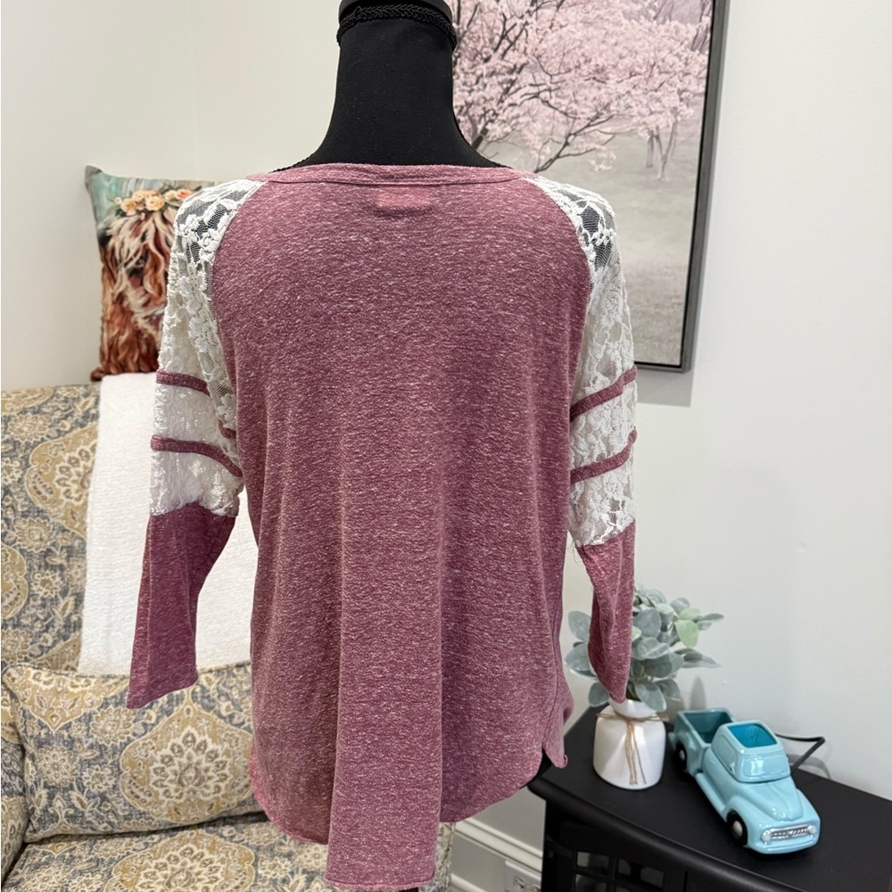h.i.p. Pink Relaxed Blouse with Rounded Neckline - Picture 3 of 6